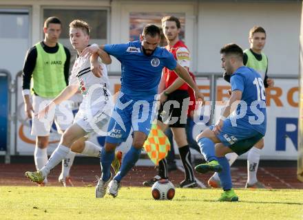 Fussball Regionalliga. RZ Pellets WAC Amateure gegen Annabichler SV.  Marc Andre Schmerboeck, (WAC),  Oliver Pusztai  (ASV). Wolfsberg, Lavanttal Arena, am 8.11.2015.
Foto: Kuess
---
pressefotos, pressefotografie, kuess, qs, qspictures, sport, bild, bilder, bilddatenbank