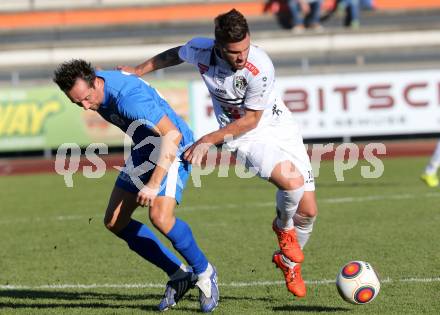 Fussball Regionalliga. RZ Pellets WAC Amateure gegen Annabichler SV.  Manuel Seidl,  (WAC), Matthias Dollinger (ASV). Wolfsberg, Lavanttal Arena, am 8.11.2015.
Foto: Kuess
---
pressefotos, pressefotografie, kuess, qs, qspictures, sport, bild, bilder, bilddatenbank