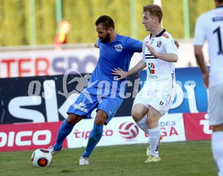 Fussball Regionalliga. RZ Pellets WAC Amateure gegen Annabichler SV.  Marc Andre Schmerboeck, (WAC),  Oliver Pusztai (ASV). Wolfsberg, Lavanttal Arena, am 8.11.2015.
Foto: Kuess
---
pressefotos, pressefotografie, kuess, qs, qspictures, sport, bild, bilder, bilddatenbank