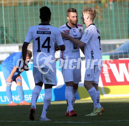 Fussball Regionalliga. RZ Pellets WAC Amateure gegen Annabichler SV.  Torjubel Manuel Seidl, Marc Andre Schmerboeck (WAC). Wolfsberg, Lavanttal Arena, am 8.11.2015.
Foto: Kuess
---
pressefotos, pressefotografie, kuess, qs, qspictures, sport, bild, bilder, bilddatenbank