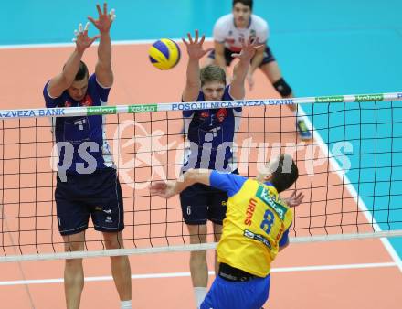 Volleyball BUndesliga. SK Posojilnica Aich/Dob gegen Hypo Tirol VT.  Marek Beer, Renee Teppan (Tirol). Bleiburg, am 12.11.2015.
Foto: Kuess
---
pressefotos, pressefotografie, kuess, qs, qspictures, sport, bild, bilder, bilddatenbank