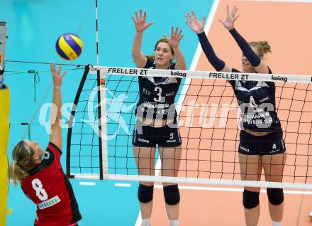 Volleyball Bundesliga. ATSC Wildcats gegen Salzburg. Melissa Hess, Sabrina Mueller (Wildcats). Bleiburg, am 12.11.2015.
Foto: Kuess
---
pressefotos, pressefotografie, kuess, qs, qspictures, sport, bild, bilder, bilddatenbank