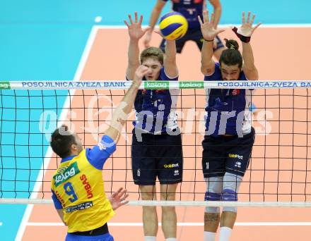 Volleyball BUndesliga. SK Posojilnica Aich/Dob gegen Hypo Tirol VT. Renee Teppan, Pedro Frances (Tirol). Bleiburg, am 12.11.2015.
Foto: Kuess
---
pressefotos, pressefotografie, kuess, qs, qspictures, sport, bild, bilder, bilddatenbank