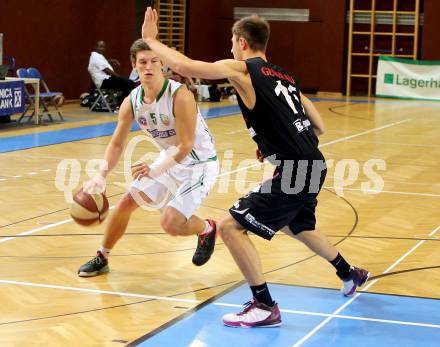 Basketball. OEBV Cup. KOS Celovec gegen BK Mattersburg Rocks. Andi Smrtnik (KOS), Igor Mocevic (Mattersburg). Klagenfurt, am 14.11.2015.
Foto: Kuess
---
pressefotos, pressefotografie, kuess, qs, qspictures, sport, bild, bilder, bilddatenbank