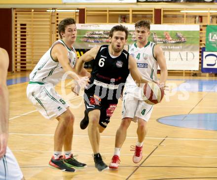 Basketball. OEBV Cup. KOS Celovec gegen BK Mattersburg Rocks. Andi Smrtnik, Ziga Erculj, (KOS), David Jandl  (Mattersburg). Klagenfurt, am 14.11.2015.
Foto: Kuess
---
pressefotos, pressefotografie, kuess, qs, qspictures, sport, bild, bilder, bilddatenbank