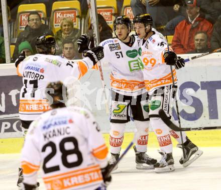 EBEL. Eishockey Bundesliga. KAC gegen 	Moser Medical Graz 99ers. torjubel  (Graz). Klagenfurt, am 17.11.2015.
Foto: Kuess

---
pressefotos, pressefotografie, kuess, qs, qspictures, sport, bild, bilder, bilddatenbank