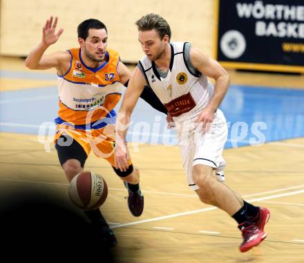 Basketball 2. Bundesliga 2015/16 Grunddurchgang 9.Runde.  Woerthersee Piraten gegen BBU Salzburg. Tim HUber,  (Woerthersee Piraten), Bojan Sormaz (BBU Salzburg). Klagenfurt, am 21.11.2015.
Foto: Kuess
---
pressefotos, pressefotografie, kuess, qs, qspictures, sport, bild, bilder, bilddatenbank