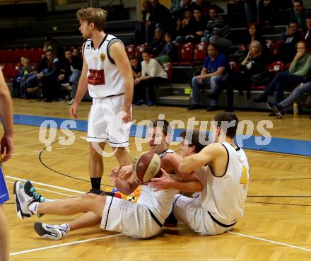 Basketball 2. Bundesliga 2015/16 Grunddurchgang 9.Runde.  Woerthersee Piraten gegen BBU Salzburg. Christian Erschen, Martin Breithuber, Nico Breuer (Woerthersee Piraten). Klagenfurt, am 21.11.2015.
Foto: Kuess
---
pressefotos, pressefotografie, kuess, qs, qspictures, sport, bild, bilder, bilddatenbank