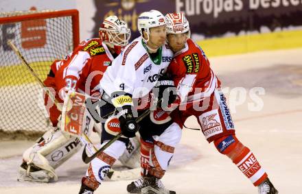 EBEL. Eishockey Bundesliga. KAC gegen 	VSV. Mark Popovic, (KAC), Dustin Johner (VSV). Klagenfurt, am 22.11.2015.
Foto: Kuess

---
pressefotos, pressefotografie, kuess, qs, qspictures, sport, bild, bilder, bilddatenbank