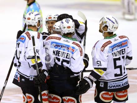 EBEL. Eishockey Bundesliga. KAC gegen 	VSV. Torjubel (VSV). Klagenfurt, am 22.11.2015.
Foto: Kuess

---
pressefotos, pressefotografie, kuess, qs, qspictures, sport, bild, bilder, bilddatenbank