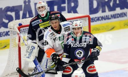 EBEL. Eishockey Bundesliga. EC VSV gegen Moser Medical Graz 99ers.  Lukas Herzog, Ryan McKiernan,  (VSV), Matthew Kyle Fornataro (Graz). Villach, am 24.11.2015.
Foto: Kuess 


---
pressefotos, pressefotografie, kuess, qs, qspictures, sport, bild, bilder, bilddatenbank