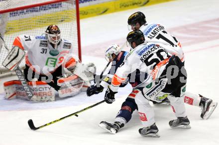 EBEL. Eishockey Bundesliga. EC VSV gegen Moser Medical Graz 99ers.  Daniel Nageler, (VSV), Sebastian Dahm, Sabahudin Kovacevic, Jonas Almtorp  (Graz). Villach, am 24.11.2015.
Foto: Kuess 


---
pressefotos, pressefotografie, kuess, qs, qspictures, sport, bild, bilder, bilddatenbank