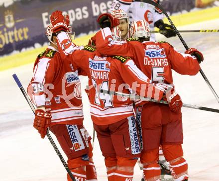 EBEL. Eishockey Bundesliga. KAC gegen 	HC Orli Znojmo. Torjubel (KAC). Klagenfurt, am 24.11.2015.
Foto: Kuess

---
pressefotos, pressefotografie, kuess, qs, qspictures, sport, bild, bilder, bilddatenbank