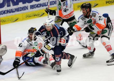 EBEL. Eishockey Bundesliga. EC VSV gegen Moser Medical Graz 99ers.  Patrick Platzer, (VSV), Rupert Strohmeier, Stephen Werner  (Graz). Villach, am 24.11.2015.
Foto: Kuess 


---
pressefotos, pressefotografie, kuess, qs, qspictures, sport, bild, bilder, bilddatenbank