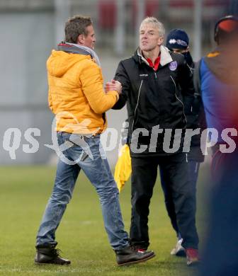 Fussball Sky go Erste Liga. SK Austria Klagenfurt gegen FC Liefering.  Trainer Manfred Bender, Co-Trainer Guenther Vidreis (Klagenfurt). Klagenfurt, am 27.11.2015.
Foto: Kuess
---
pressefotos, pressefotografie, kuess, qs, qspictures, sport, bild, bilder, bilddatenbank