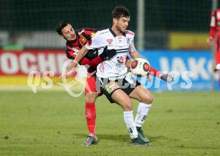 Fussball tipico Bundesliga. RZ Pellets WAC gegen FC Admira Wacker Moedling. Thomas Zuendel, (WAC), Eldis Bajrami (Moedling). Wolfsberg, am 7.11.2015.
Foto: Kuess
---
pressefotos, pressefotografie, kuess, qs, qspictures, sport, bild, bilder, bilddatenbank