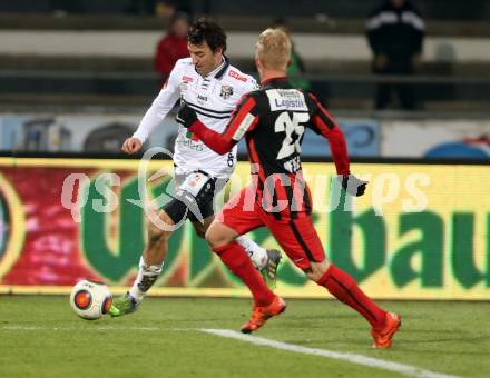 Fussball tipico Bundesliga. RZ Pellets WAC gegen FC Admira Wacker Moedling. Joachim Standfest,  (WAC), Patrick Wessely (Moedling). Wolfsberg, am 7.11.2015.
Foto: Kuess
---
pressefotos, pressefotografie, kuess, qs, qspictures, sport, bild, bilder, bilddatenbank