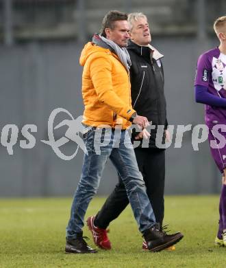 Fussball Sky go Erste Liga. SK Austria Klagenfurt gegen FC Liefering.  Trainer Manfred Bender, Co-Trainer Guenther Vidreis (Klagenfurt). Klagenfurt, am 27.11.2015.
Foto: Kuess
---
pressefotos, pressefotografie, kuess, qs, qspictures, sport, bild, bilder, bilddatenbank