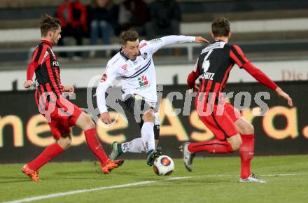 Fussball tipico Bundesliga. RZ Pellets WAC gegen FC Admira Wacker Moedling. Christopher Wernitznig,  (WAC), Philipp Malicsek, Stephan Zwierschitz (Moedling). Wolfsberg, am 7.11.2015.
Foto: Kuess
---
pressefotos, pressefotografie, kuess, qs, qspictures, sport, bild, bilder, bilddatenbank