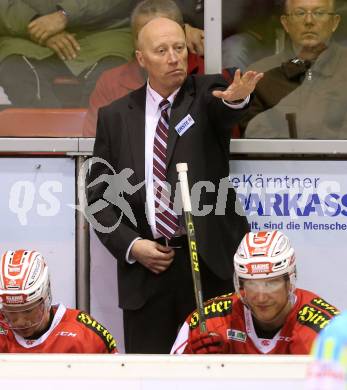 EBEL. Eishockey Bundesliga. KAC gegen 	EC Red Bull Salzburg. Trainer Doug Mason (KAC). Klagenfurt, am 29.11.2015.
Foto: Kuess

---
pressefotos, pressefotografie, kuess, qs, qspictures, sport, bild, bilder, bilddatenbank