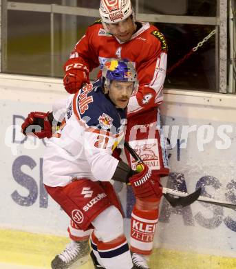 EBEL. Eishockey Bundesliga. KAC gegen 	EC Red Bull Salzburg. Mark Popovic, (KAC), Brett Sterling (Salzburg). Klagenfurt, am 29.11.2015.
Foto: Kuess

---
pressefotos, pressefotografie, kuess, qs, qspictures, sport, bild, bilder, bilddatenbank