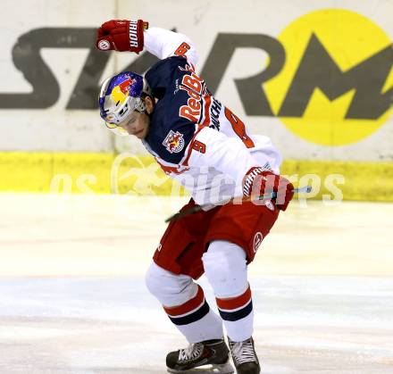 EBEL. Eishockey Bundesliga. KAC gegen 	EC Red Bull Salzburg. Torjubel Alexander Rauchenwald (Salzburg). Klagenfurt, am 29.11.2015.
Foto: Kuess

---
pressefotos, pressefotografie, kuess, qs, qspictures, sport, bild, bilder, bilddatenbank