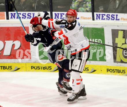 EBEL. Eishockey Bundesliga. EC VSV gegen HC TWK Innsbruck.	 .  Brock McBride, (VSV),  VANBALLEGOOIE Dustin (Innsbruck). Villach, am 29.11.2015.
Foto: Kuess 


---
pressefotos, pressefotografie, kuess, qs, qspictures, sport, bild, bilder, bilddatenbank