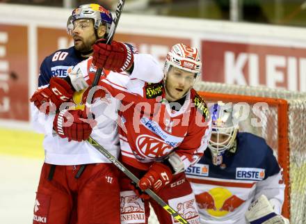 EBEL. Eishockey Bundesliga. KAC gegen 	EC Red Bull Salzburg. Manuel Geier,  (KAC), Zdenek Kutlak (Salzburg). Klagenfurt, am 29.11.2015.
Foto: Kuess

---
pressefotos, pressefotografie, kuess, qs, qspictures, sport, bild, bilder, bilddatenbank