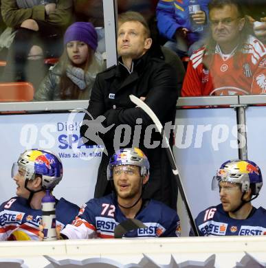 EBEL. Eishockey Bundesliga. KAC gegen 	EC Red Bull Salzburg. Trainer Dan Ratushny (Salzburg). Klagenfurt, am 29.11.2015.
Foto: Kuess

---
pressefotos, pressefotografie, kuess, qs, qspictures, sport, bild, bilder, bilddatenbank