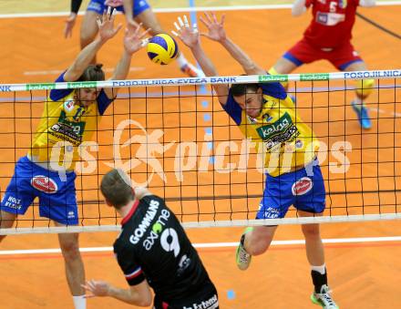 Volleyball. CEV Cup. Aich/Dob gegen AS Cannes (FRA). Koncilja Danijel, Krasnevski Kiryll  (Aich/Dob). Bleiburg, 2.12.2015.
Foto: Kuess
---
pressefotos, pressefotografie, kuess, qs, qspictures, sport, bild, bilder, bilddatenbank