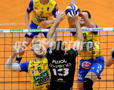 Volleyball. CEV Cup. Aich/Dob gegen AS Cannes (FRA).  Wohlfahrtstaetter Peter, Pusnik Nejc (Aich/Dob). Bleiburg, 2.12.2015.
Foto: Kuess
---
pressefotos, pressefotografie, kuess, qs, qspictures, sport, bild, bilder, bilddatenbank