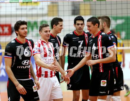 Volleyball. CEV Cup. Aich/Dob gegen AS Cannes (FRA).  Jubel Jani Kovacic (Cannes). Bleiburg, 2.12.2015.
Foto: Kuess
---
pressefotos, pressefotografie, kuess, qs, qspictures, sport, bild, bilder, bilddatenbank