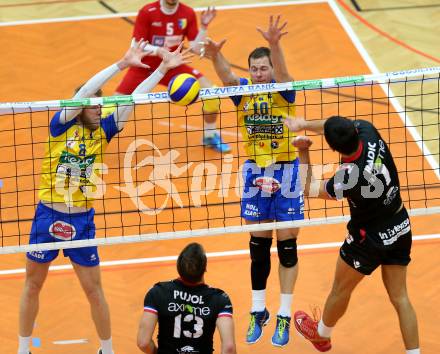 Volleyball. CEV Cup. Aich/Dob gegen AS Cannes (FRA).  Wohlfahrtstaetter Peter, Pusnik Nejc (Aich/Dob). Bleiburg, 2.12.2015.
Foto: Kuess
---
pressefotos, pressefotografie, kuess, qs, qspictures, sport, bild, bilder, bilddatenbank