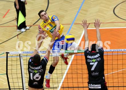 Volleyball. CEV Cup. Aich/Dob gegen AS Cannes (FRA).  Mlynarcik Peter (Aich/Dob). Bleiburg, 2.12.2015.
Foto: Kuess
---
pressefotos, pressefotografie, kuess, qs, qspictures, sport, bild, bilder, bilddatenbank