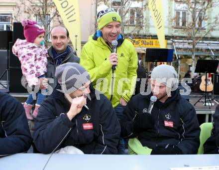 EBEL. Eishockey Bundesliga. VSV Kalenderpraesentation.  Stefan Widitsch, Joschi Peharz, Stefan Bacher, Markus Schlacher. Villach, am 5.12.2015.
Foto: Kuess
---
pressefotos, pressefotografie, kuess, qs, qspictures, sport, bild, bilder, bilddatenbank