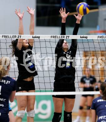 Frauen Volleyball Bundesliga. ATSC Wildcats Klagenfurt gegen Post SV Wien. Lisa Christina Schmerlaib, Romana Stankova (Post). Klagenfurt, am 8.12.2015.
Foto: Kuess
---
pressefotos, pressefotografie, kuess, qs, qspictures, sport, bild, bilder, bilddatenbank