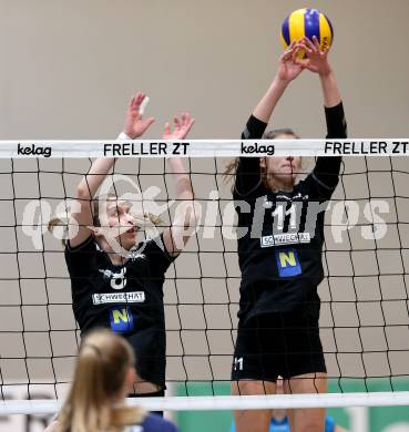 Frauen Volleyball Bundesliga. ATSC Wildcats Klagenfurt gegen Post SV Wien. Stanija Cuta, Sonja Maria Katz (Post). Klagenfurt, am 8.12.2015.
Foto: Kuess
---
pressefotos, pressefotografie, kuess, qs, qspictures, sport, bild, bilder, bilddatenbank