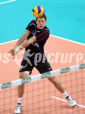 Volleyball Bundesliga. VBK Woerthersee Loewen Klagenfurt gegen SK Posojilnica Aich/Dob. Simon Fruehbauer (Woerthersee Loewen). Klagenfurt, am 12.12.2015.
Foto: Kuess
---
pressefotos, pressefotografie, kuess, qs, qspictures, sport, bild, bilder, bilddatenbank