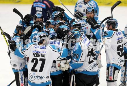 EBEL. Eishockey Bundesliga. EC VSV gegen EHC Liwest Black Wings Linz. Jubel Linz. Villach, am 13.12.2015.
Foto: Kuess 


---
pressefotos, pressefotografie, kuess, qs, qspictures, sport, bild, bilder, bilddatenbank