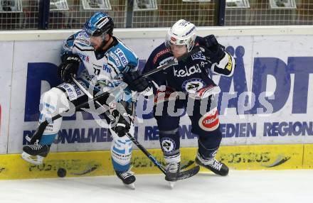 EBEL. Eishockey Bundesliga. EC VSV gegen EHC Liwest Black Wings Linz. Ryan McKiernan, (VSV),  Bernhard Fechtig  (Linz). Villach, am 15.12.2015.
Foto: Kuess 


---
pressefotos, pressefotografie, kuess, qs, qspictures, sport, bild, bilder, bilddatenbank