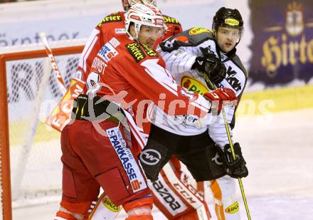 EBEL. Eishockey Bundesliga. KAC gegen 	Dornbirner Eishockey Club	. Jonas Nordquist,  (KAC), Marek Zagrapan (Dornbirn). Klagenfurt, am 18.12.2015.
Foto: Kuess

---
pressefotos, pressefotografie, kuess, qs, qspictures, sport, bild, bilder, bilddatenbank