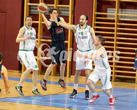 Basketball 2. Bundesliga 2015/16 Grunddurchgang 13. Runde. KOS Celovec gegen Woerthersee Piraten. Grega Mali, Jakob Strazar, Ziga Erculj,  (KOS), Martin Breithuber (Piraten). Klagenfurt, am 19.12.2015.
Foto: Kuess
---
pressefotos, pressefotografie, kuess, qs, qspictures, sport, bild, bilder, bilddatenbank