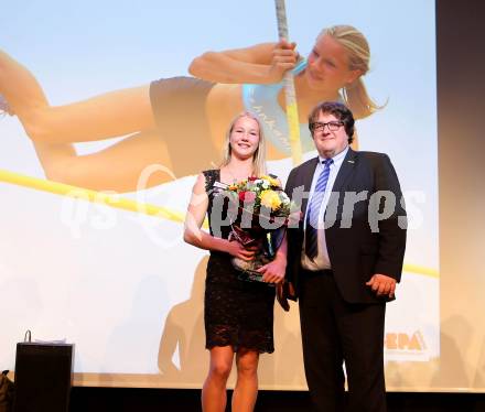 Sportgala. Nacht des Sports. Ehrung Sportler des Jahres. Rookie of the year. Sarah Lagger.. Velden, 22.12.2015.
Foto: Kuess 
---
pressefotos, pressefotografie, kuess, qs, qspictures, sport, bild, bilder, bilddatenbank