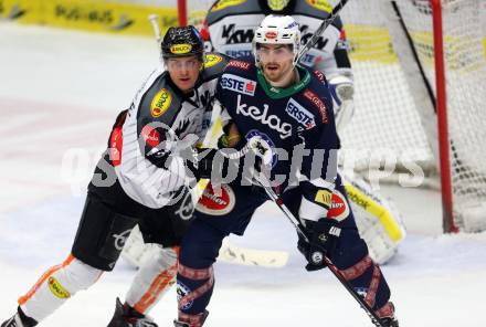 EBEL. Eishockey Bundesliga. EC VSV gegen Dornbirner Eishockey Club. Miha Verlic,  (VSV), Andrew MacKenzie (Dornbirn). Villach, am 30.12.2015.
Foto: Kuess 


---
pressefotos, pressefotografie, kuess, qs, qspictures, sport, bild, bilder, bilddatenbank