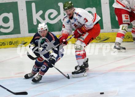 EBEL. Eishockey Bundesliga. EC VSV gegen HCB Suedtirol. Christian Jennes,  (VSV), Markus Gander (Bozen). Villach, am 1.1.2016.
Foto: Kuess 


---
pressefotos, pressefotografie, kuess, qs, qspictures, sport, bild, bilder, bilddatenbank