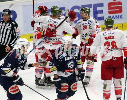 EBEL. Eishockey Bundesliga. EC VSV gegen HCB Suedtirol. Torjubel (Bozen). Villach, am 1.1.2016.
Foto: Kuess 


---
pressefotos, pressefotografie, kuess, qs, qspictures, sport, bild, bilder, bilddatenbank