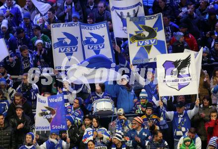 EBEL. Eishockey Bundesliga. EC VSV gegen HCB Suedtirol.  Fans (VSV). Villach, am 1.1.2016.
Foto: Kuess 


---
pressefotos, pressefotografie, kuess, qs, qspictures, sport, bild, bilder, bilddatenbank