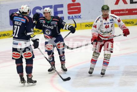 EBEL. Eishockey Bundesliga. EC VSV gegen HCB Suedtirol. Torjubel Miha Verlic, Christian Jennes (VSV). Villach, am 1.1.2016.
Foto: Kuess 


---
pressefotos, pressefotografie, kuess, qs, qspictures, sport, bild, bilder, bilddatenbank