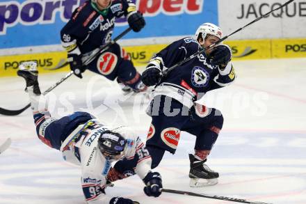 EBEL. Eishockey Bundesliga. EC VSV gegen Fehervar AV 19. Miha Verlic, (VSV), Peter Vincze  (Alba Volan). Villach, am 3.1.2016.
Foto: Kuess 


---
pressefotos, pressefotografie, kuess, qs, qspictures, sport, bild, bilder, bilddatenbank