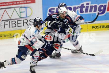 EBEL. Eishockey Bundesliga. EC VSV gegen Fehervar AV 19. Miha Verlic, (VSV), Peter Vincze  (Alba Volan). Villach, am 3.1.2016.
Foto: Kuess 


---
pressefotos, pressefotografie, kuess, qs, qspictures, sport, bild, bilder, bilddatenbank